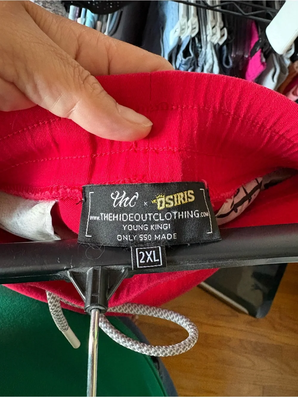 Red Men's Utility Strap Joggers with Removable Pouches